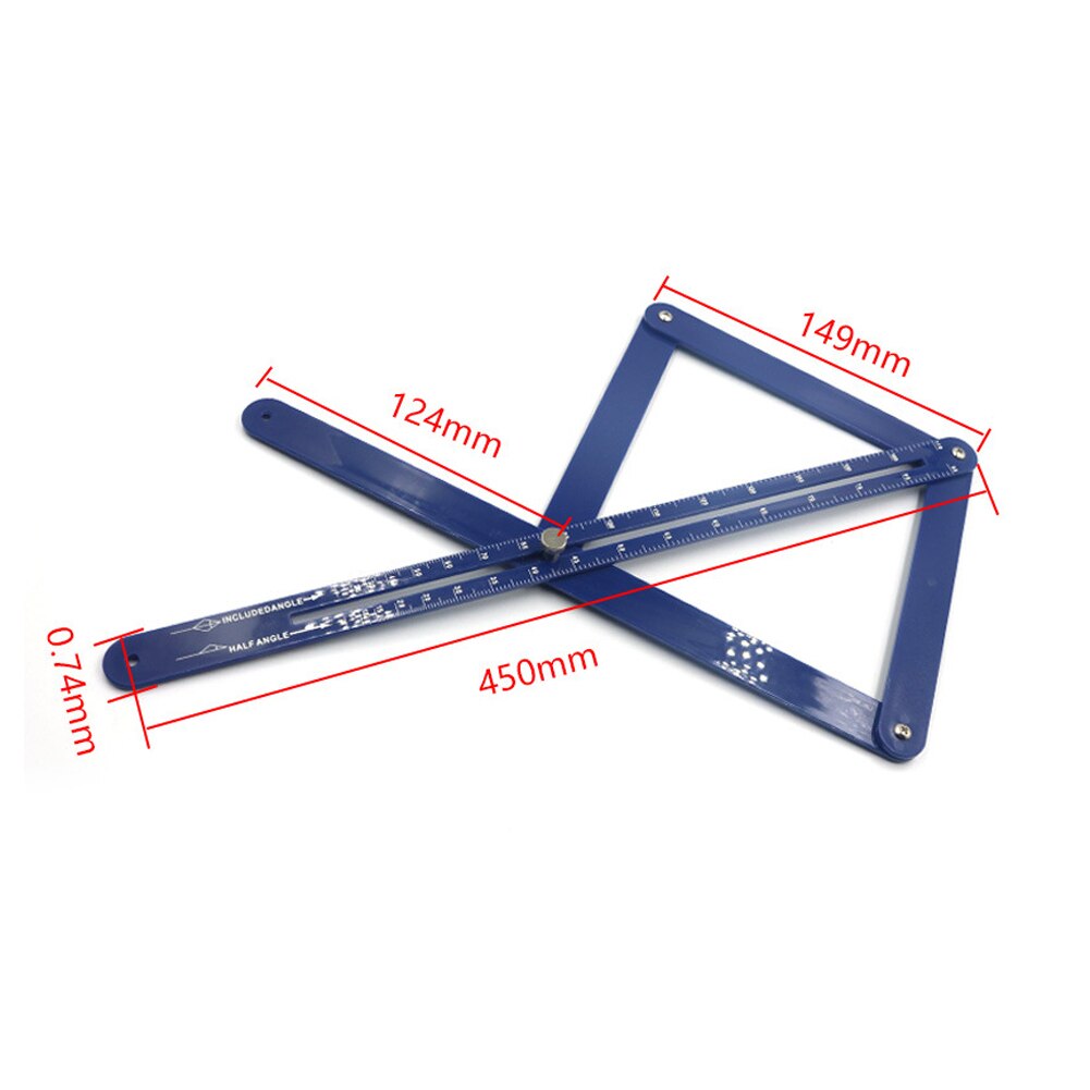 Multi-angle Diagonal Square Ruler Woodworking Model Tile Wood Ruler For Woodworking Gadget Depth Angle Protractor Measur Tool: Short