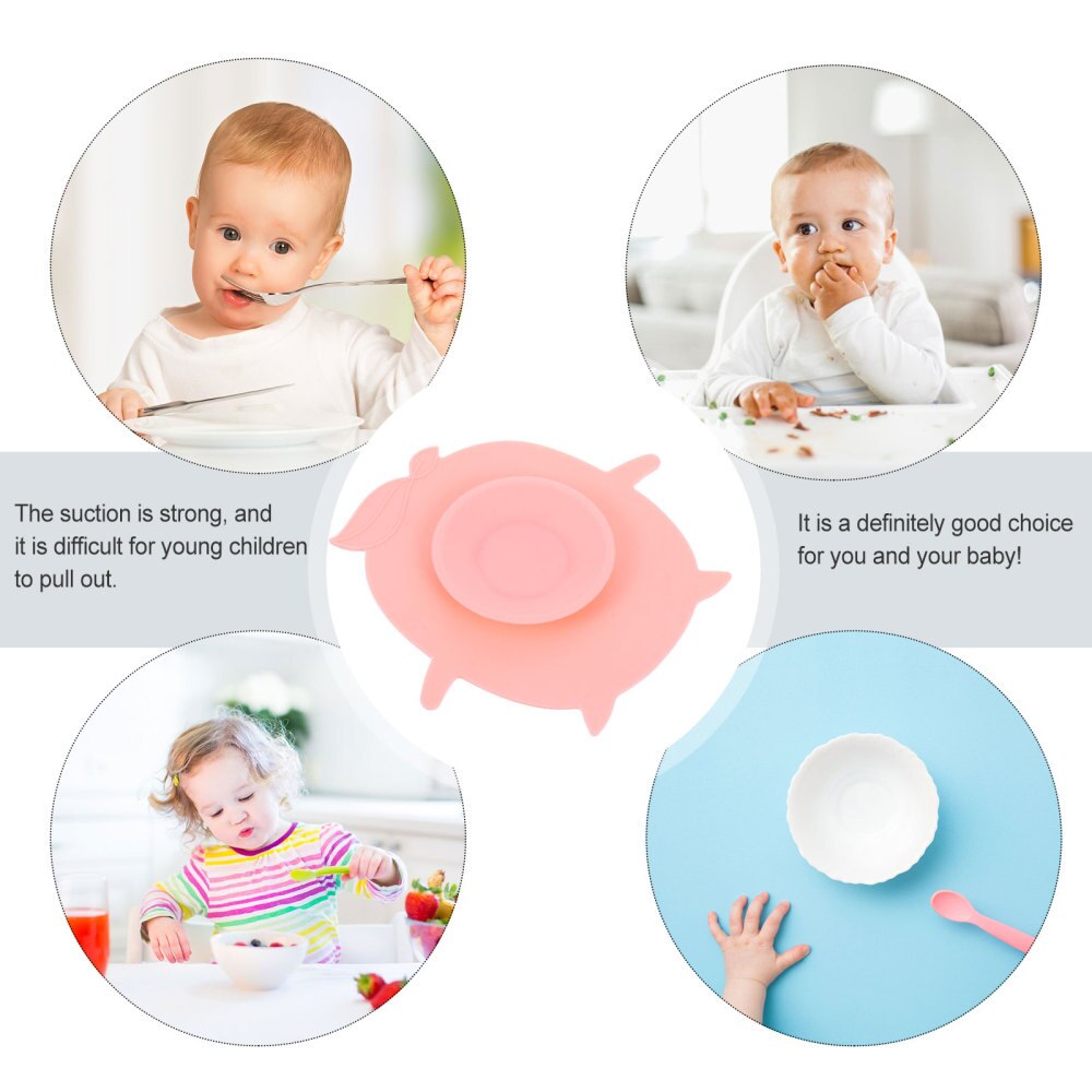 1pc bebê tigela almofadas de sucção antiderrapante silicone esteira de alimentação do bebê tigela copo