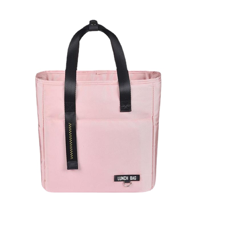 Insulated Bento Lunch Box Thermal Bag Large Capacity Food Zipper Storage Bags Container Cooler Travel Picnic Handbags: S / Pink