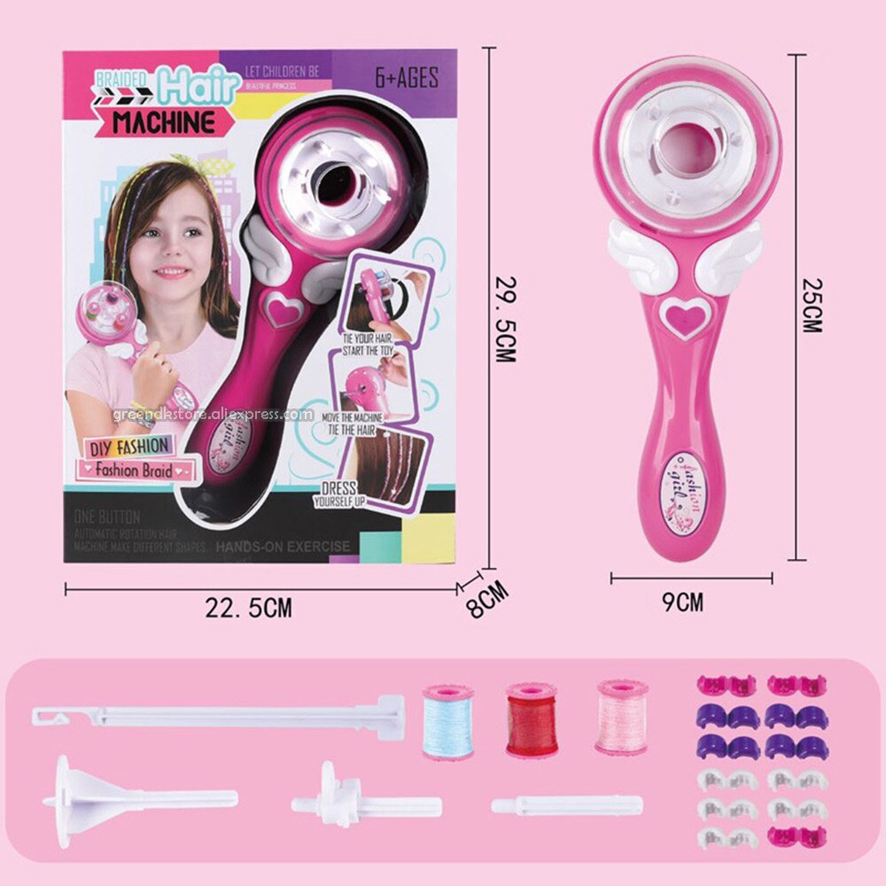 Girls Electric Automatic Hair Braid DIY Stylish Braiding Hairstyle Tool Twist Braider Machine Weave Roller Pretend Kids Toys: ordinary  set