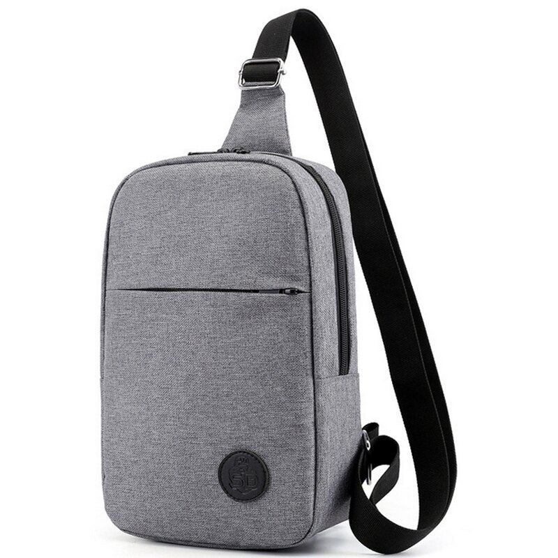 Duopindun Sac Homme Sac à bandoulière pour hommes Sac à bandoulière en toile matériel solide gris couleur USB chargement Sac à main à bandoulière