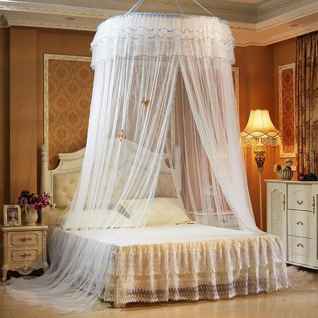 Mosquitera tipo cúpula para 25 niños, dosel de encaje estilo princesa, mosquitera, cortina de cama, mosquitera para dormir de bebé: Blanco