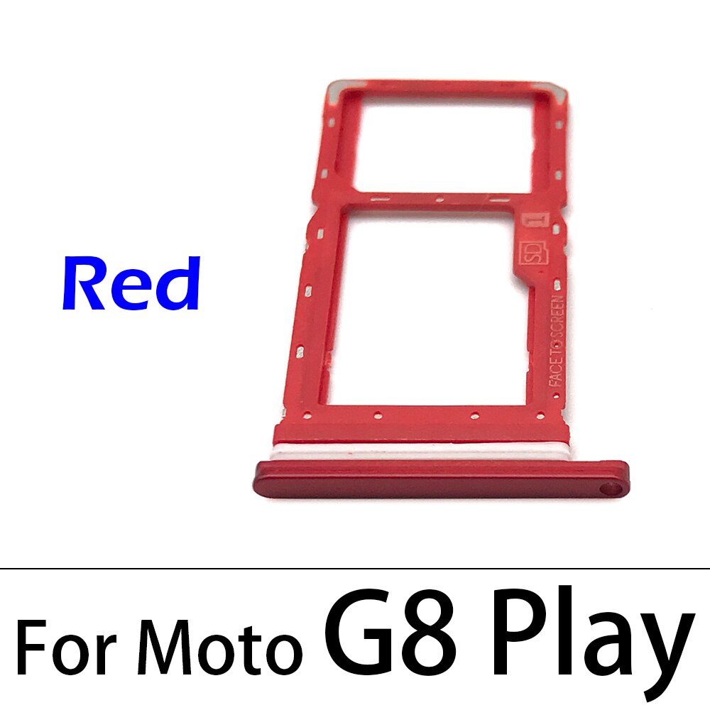 5PCS SIM Card Tray Slot Holder Replacement Part For Motorola Moto G8 G8 Plus G8 Play G8 Power Lite: G8 Play Red