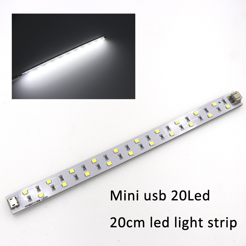 20cm Draagbare USB LED Strip Fotostudio LED Wit Licht Bar Oplaadbare Lamp Decoratie Studio String Nachtlampje DC 5V