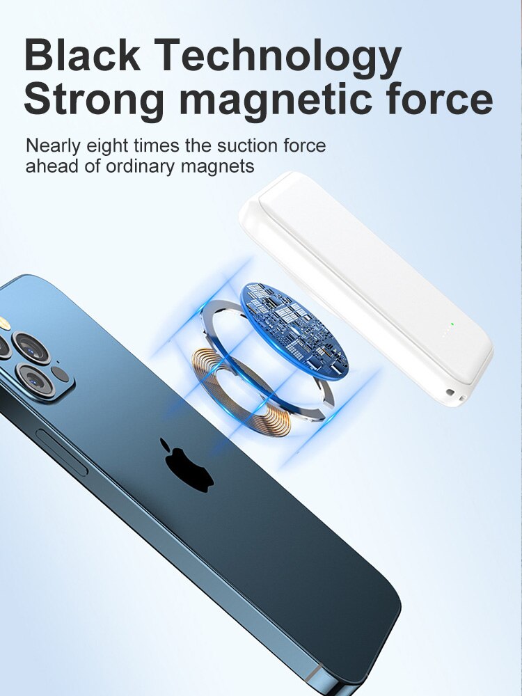 10000 mah magsafe magneettinen langaton virtapankki matkapuhelimen ulkoinen akku iphonelle 13 12 13 pro 12 pro max mini powerbank