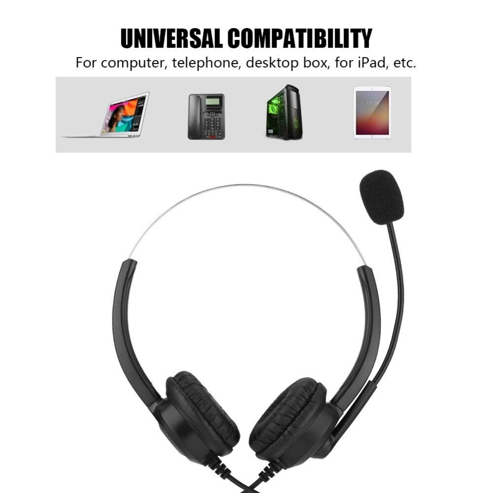call center headset Noise Cancelling Headphone With Crystal USB 3.5/2.5MM Plug For Customer Service/Game/PC Headphones Brand