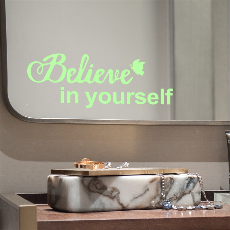 Glow in The Dark Inspirational Quotes Decals Motivational Luminous Stickers Positive Poster for Kids Living Room Wall Art Decor