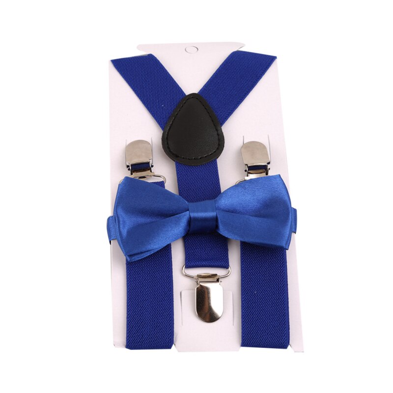 Kids Suspenders With Bowtie Children Bow Tie Set Boys Braces Girls Adjustable Suspenders Baby Wedding Ties Accessories: Royal Blue