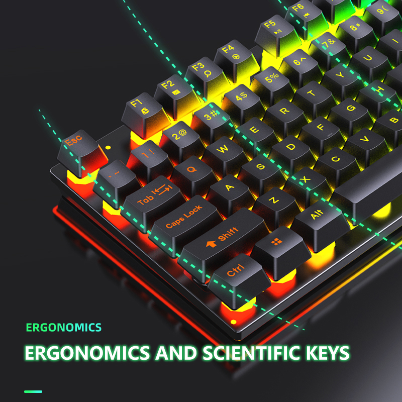 Computer-Gaming-Tastatur- und Maus-Set, USB-Kabel, Hintergrundbeleuchtung, PC-Tastatur-Maus-Kombinationen