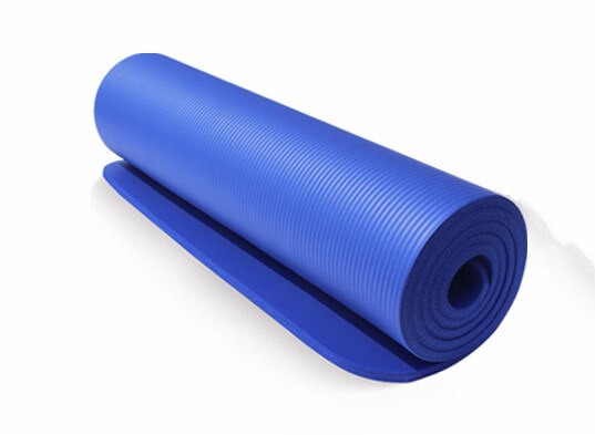 NBR-almohadilla de Yoga de alta densidad, 10mm de grosor Extra ancho, para baile, Fitness, Camping, 183x61cm: High density blue