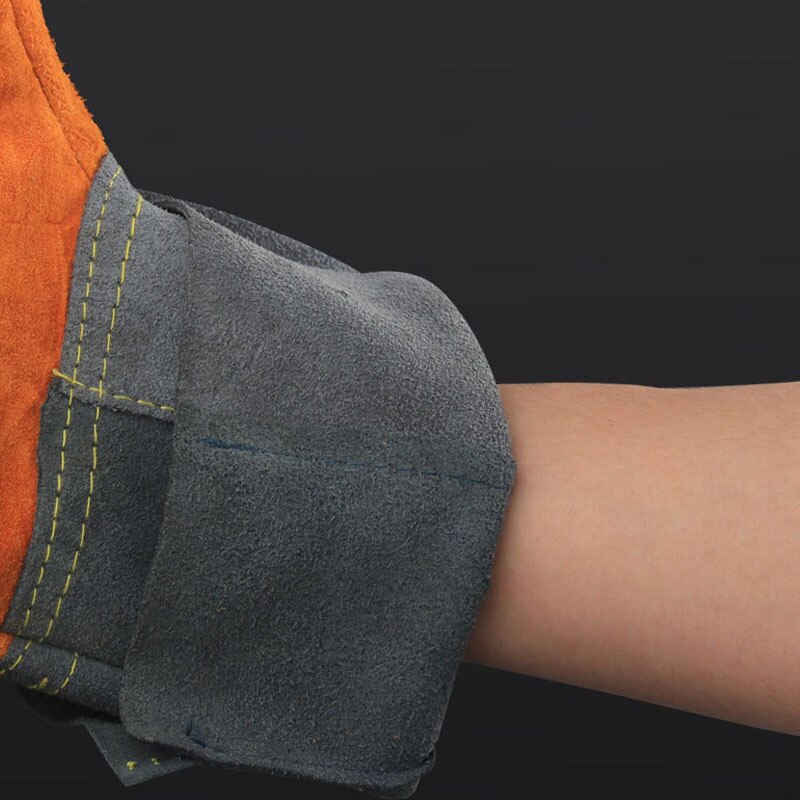 Thicken Leather Welding Protective Gloves Lengthened High Temperature Resistant Special Anti Scald And Wear-resistant Gloves