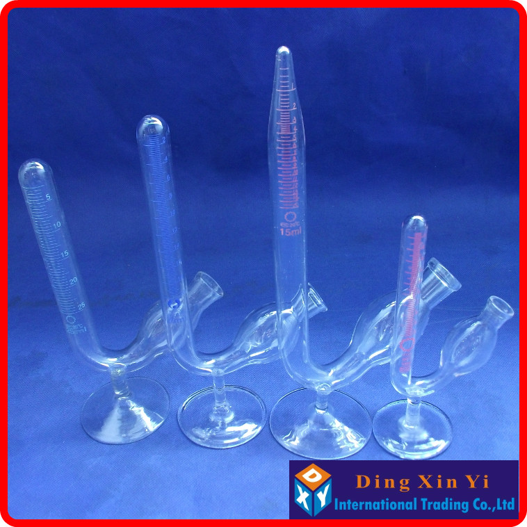 Tubo de fermentación de 25ml, con pie de vidrio, graduado