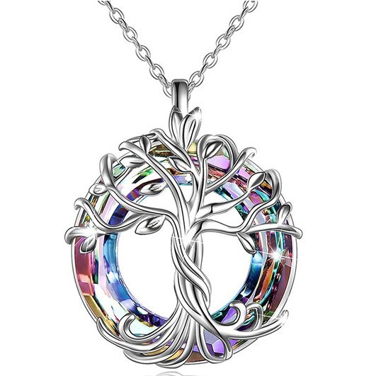 Floral Alloy Necklaces Openwork Tree of Life Metal Pattern Pendants Women&#39;s Necklaces Festive