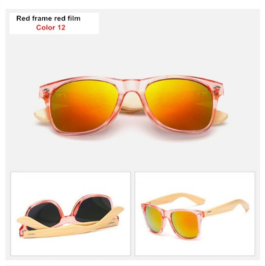 Gafas de sol de bambú para hombre y mujer, gafas de sol Vintage, patilla de madera, gafas de de , gafas de sol de , para hombre y mujer: Color 12
