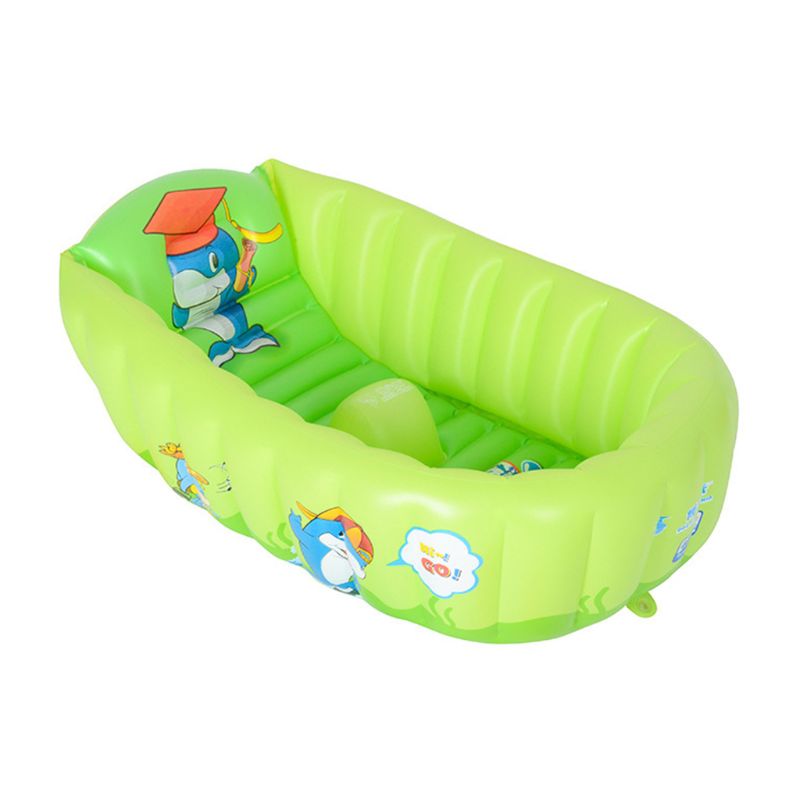 Baby Inflatable Bath Tub Newborn Swimming Pool Portable Infant Shower Bathtub: Green