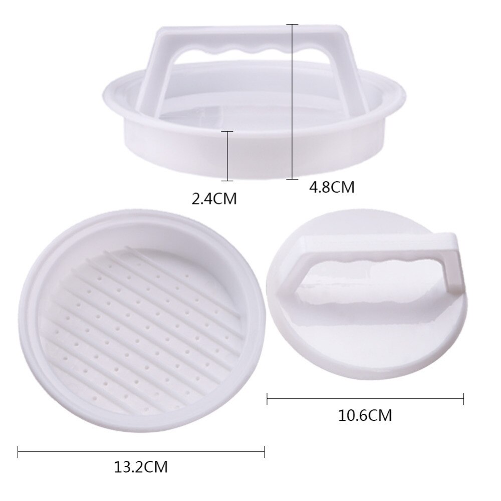 1 Set Round Shape Hamburger Press Food-Grade Plastic Hamburger Meat Beef Grill Burger Press Patty Maker Mold Mould Kitchen Tool