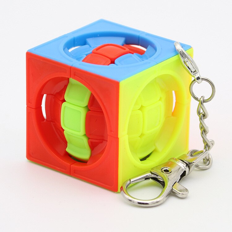 Magic cubes nøglering 3.5cm kugle terning dåse roteret magic cubes vedhæng twist puslespil legetøj til børn magic cube