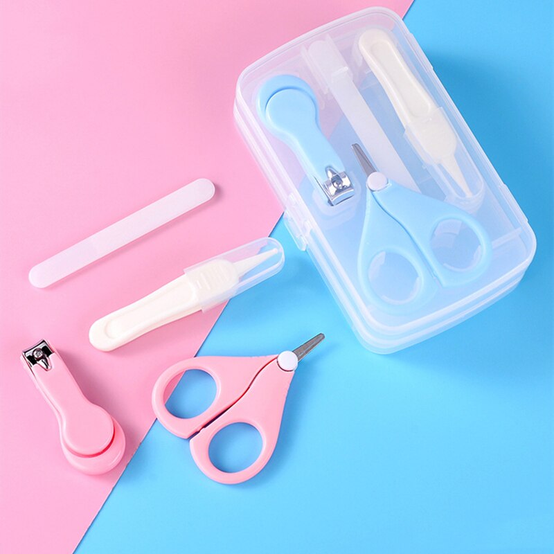 4 Stck Baby Nagel Pflege Schere WunderschöNe setzt Sicherheit Nagel Cutter Nagel Schere Anzug Neugeborenes Baby Reinigung Mühen Nagel Pflege