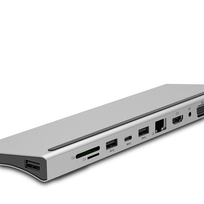 11 in 1 USB Splitter Multi 11 Ports Type C HUB to 3.0 USB HDMI RJ45 USB HUB VGA for MacBook