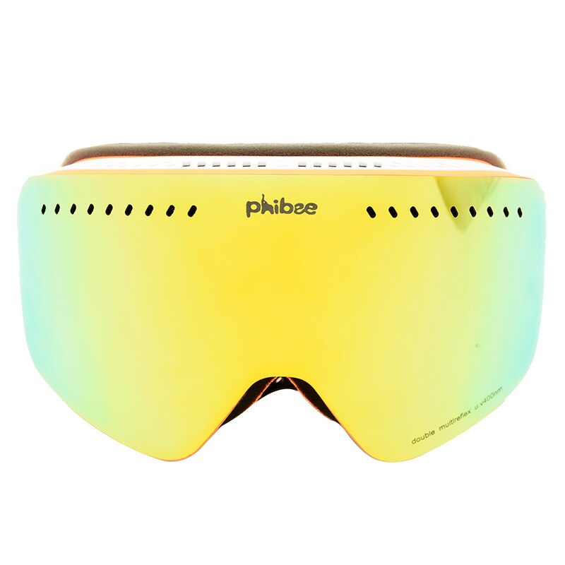 GlaRid Skibril voor kinderen, snowboardbril voor kinderen, antivliegbril 100% UV400-bescherming (Wit