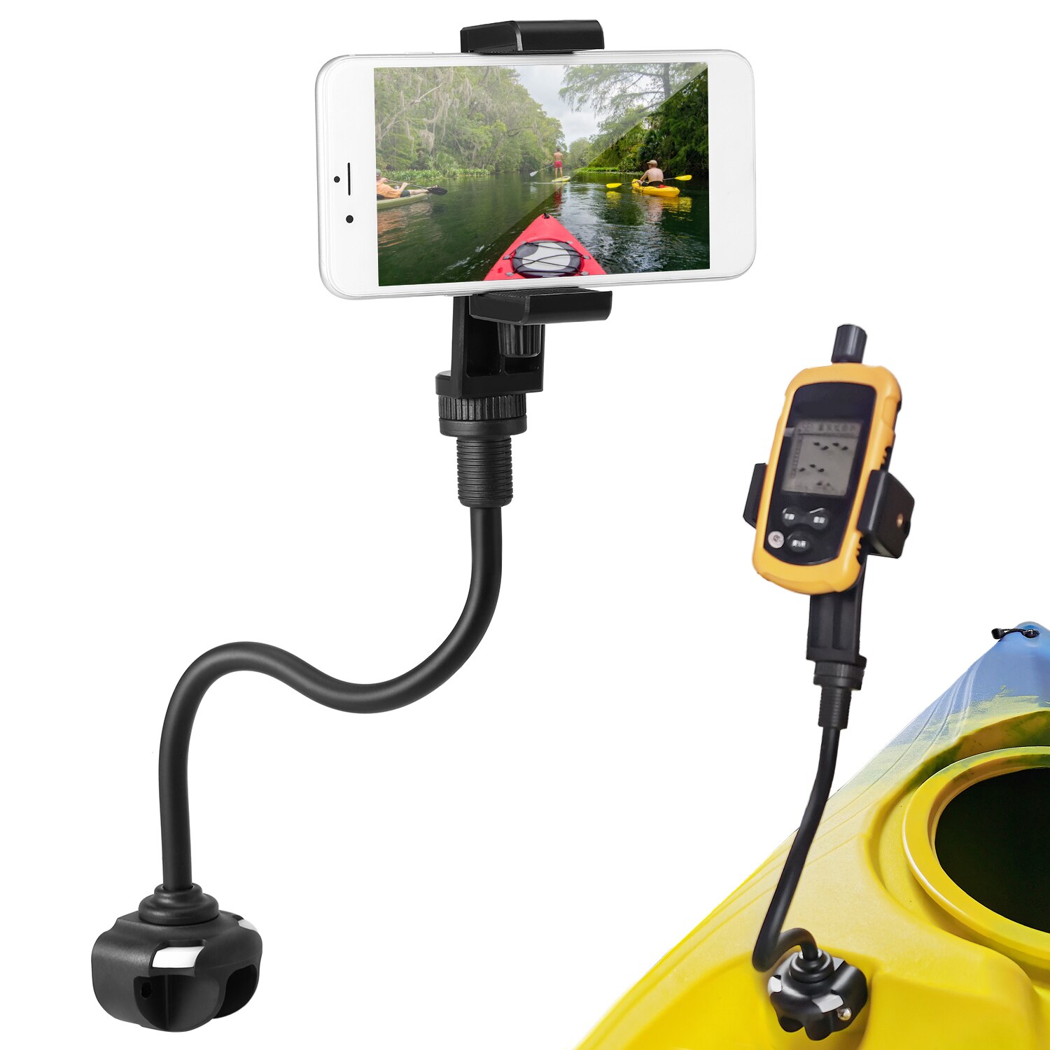Kajak Telefoon Mount Universele Boot Beugel Kano Camera Mount Houder Met Flexibele Lange Arm Kajak Accessoires Mobiele Ondersteuning: M2030-07