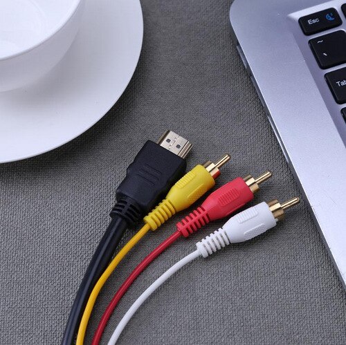 Onvian Hdmi Hd Kabel Om 3RCA Audio Kabel Met Scart Twee-In-een Adapter Kabel 1.5 Meter Voor projector/Dvd/Tv Audio Connector