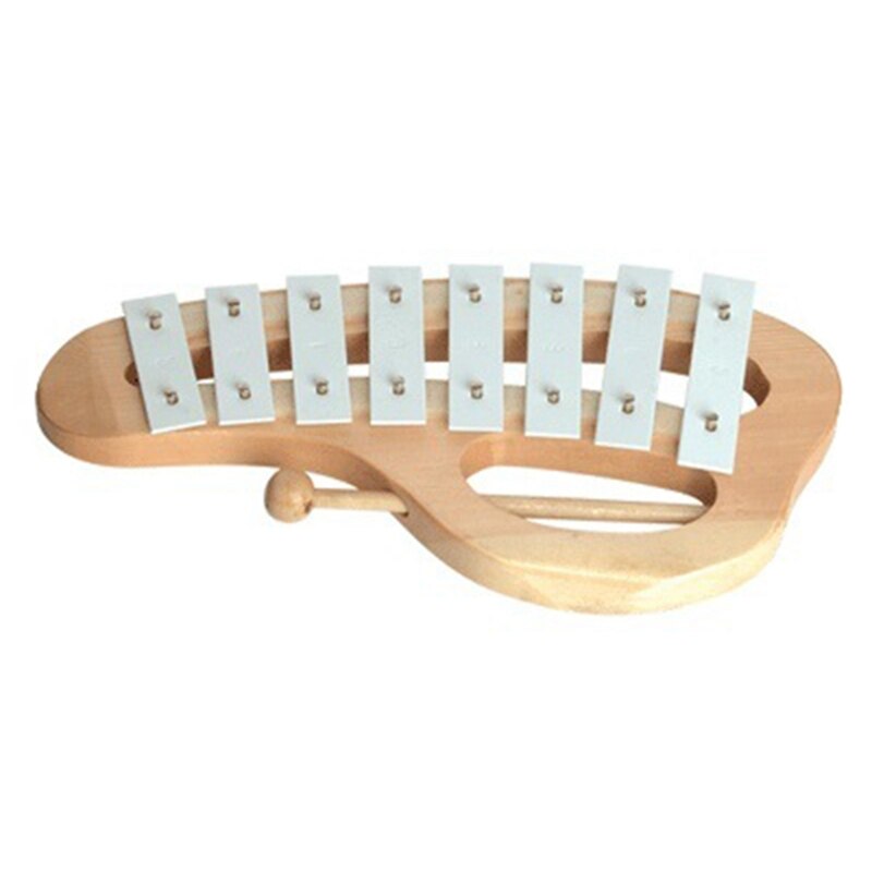 Hand Knock Xylofoon Glockenspiel Met Hamers 8 Tones Aluminium Plaat Houten Muziekinstrument Voorschoolse Educatief Speelgoed Voor Ki