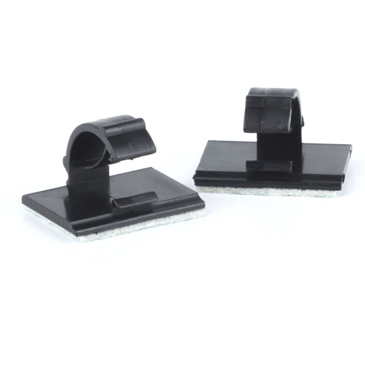 10pcs WCC-2 Cable Clamp Self Adhesive Wire Clip Tie Fixer Mounting Desk Line Holder Organizer Management Fastener White Black