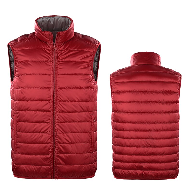 Gilet da golf in cotone ispessito da uomo invernale abbigliamento da golf sportivo reversibile giacca sportiva per il tempo libero gilet leggeri: Rosso / XXL