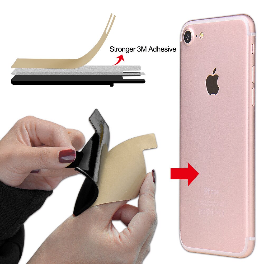 3M Dubbele Zak Elastische Stretch Siliconen Mobiele Telefoon Id Credit Kaarthouder Sticker Universal Wallet Case Kaarthouder
