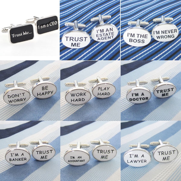 Carreira de moda abotoaduras ligação 1 par não se preocupe trabalho jogar duro confie em mim eu sou ceo agente imobiliário chefe médico banqueiro advogado