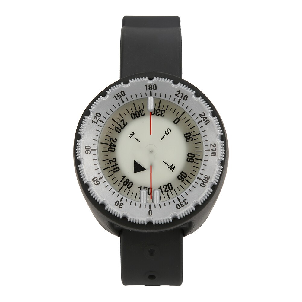 50M Waterdicht Kompas Onderwater Speleologie Camping Zwemmen Kompas Met Polsband Duiken Kompas Horloge Fluorescerende Wijzerplaat Kompas: Light Grey