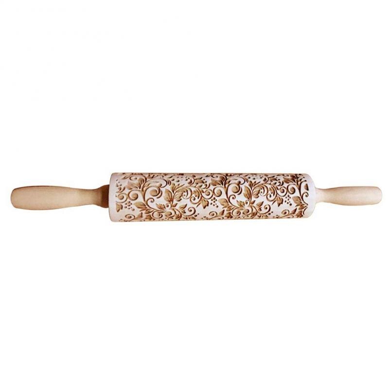 Kerst Embossing Rolling Pin Koekjes Bakken Noodle Biscuit Fondant Taart Deeg Gegraveerde Roller Rendier Sneeuwvlok Bakvormen