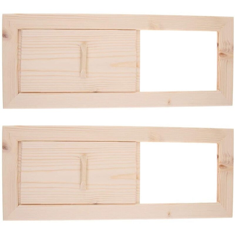 2 Pieces of Multifunctional Cedar Retractable Vents Ventilated Louver Cedar Sauna Grille