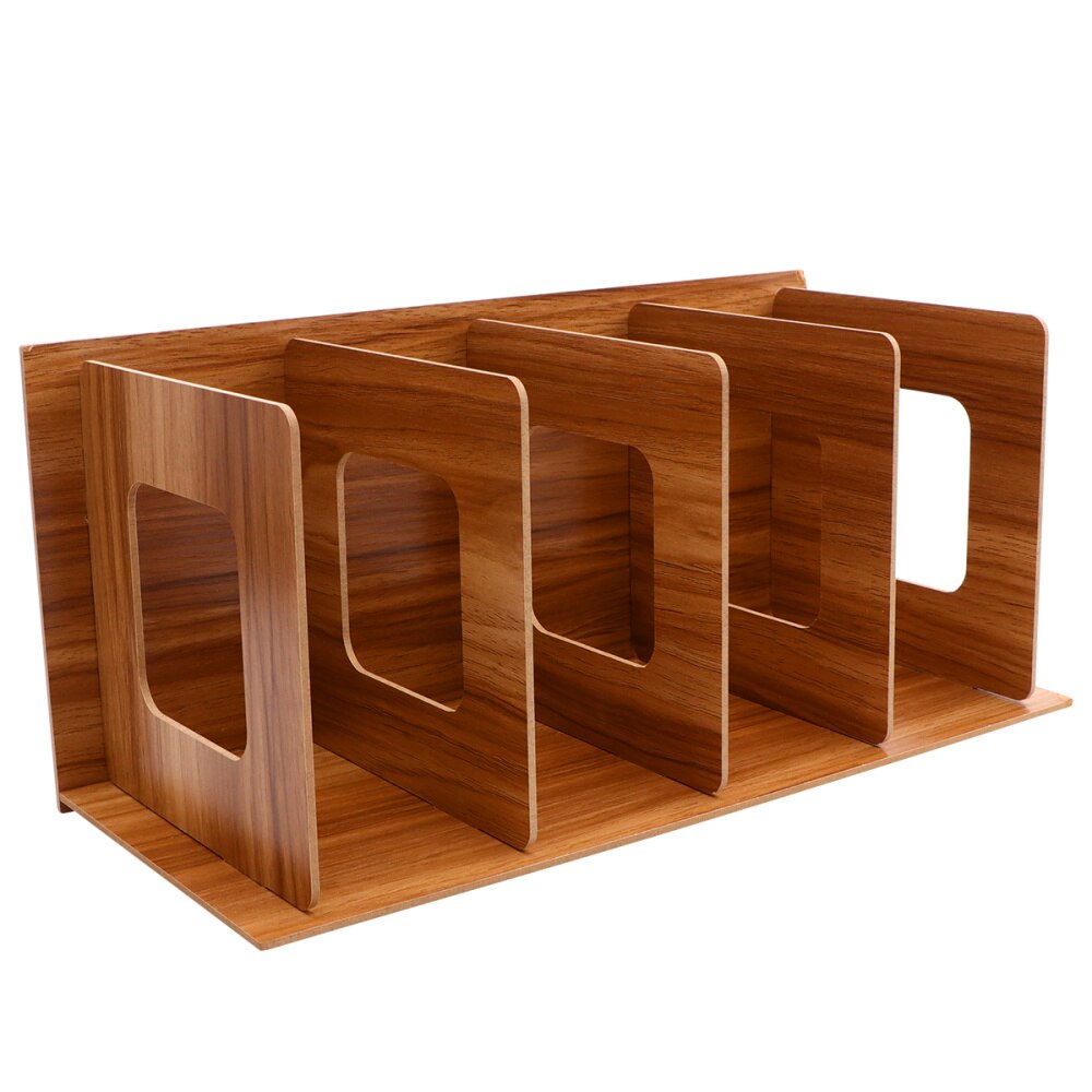 DIY Wooden Bookends Nonskid Heavy Duty Book Ends Supports Home Storage Rack for Books DVDs Magazines (Black)
