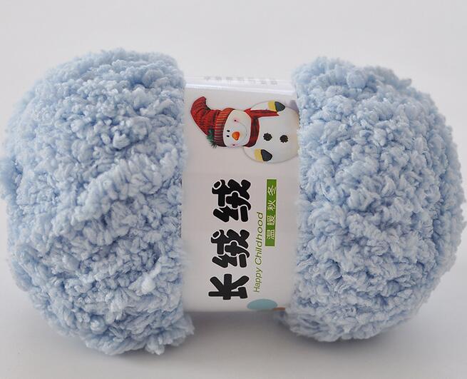 Diy Coral Fluff Yarn For Knitting Long Yarn Baby Knitting Yarn Hand-Knitted Hook Needle Wool Yarn For Hand Knitting Thread: Sky Blue