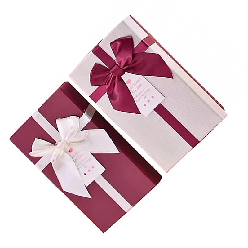 2Pcs Bowknot Box Package Case Rectangle Paper Box