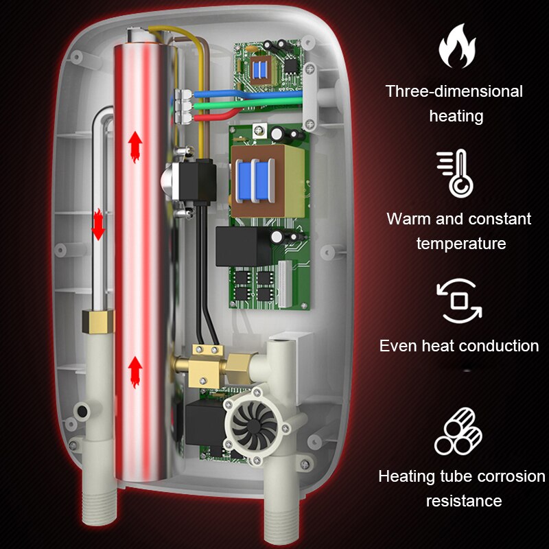 Chauffage instantané télécommande chauffe-eau électrique LED affichage de la température pour ménage petite salle de location avec douche de bain