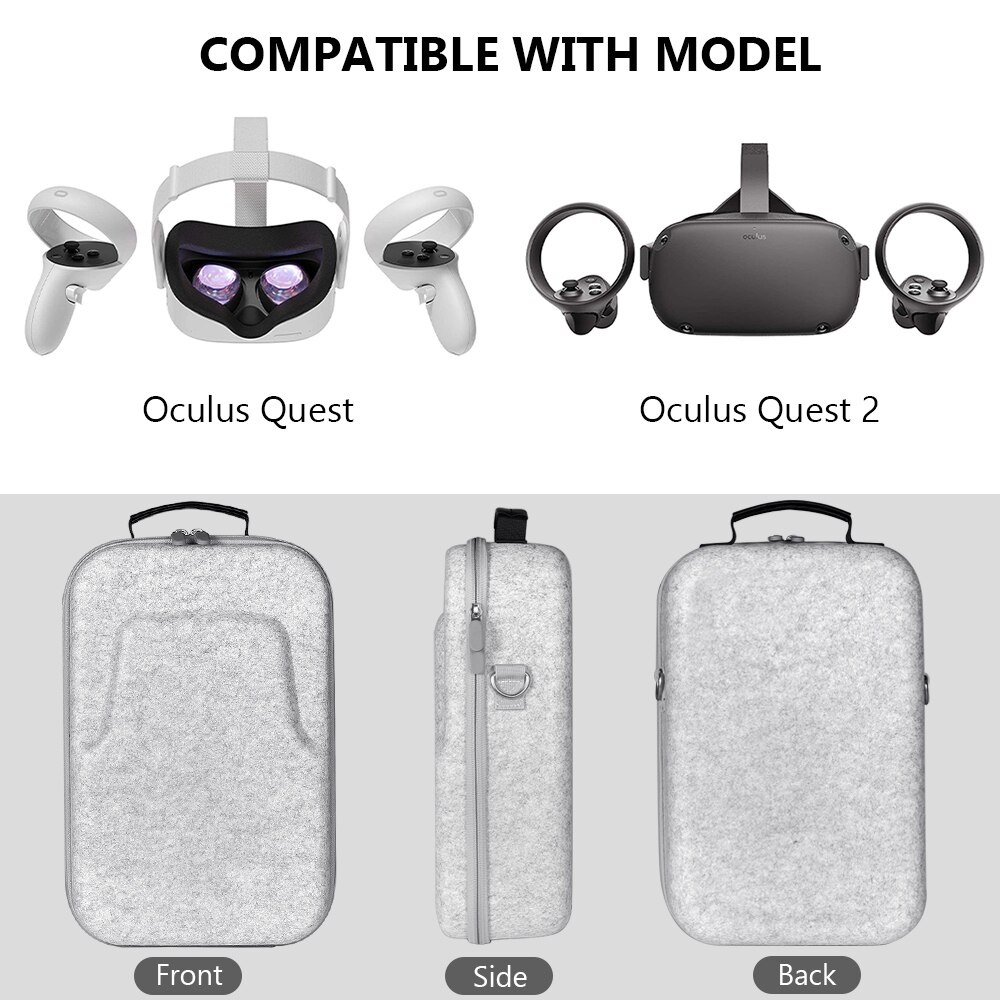 HMHAMA harde reiskoffer opbergdoos geschikt voor PS VR2 VR-headset en controller, opbergtas & lensbeschermhoes & gaas tas & riemen