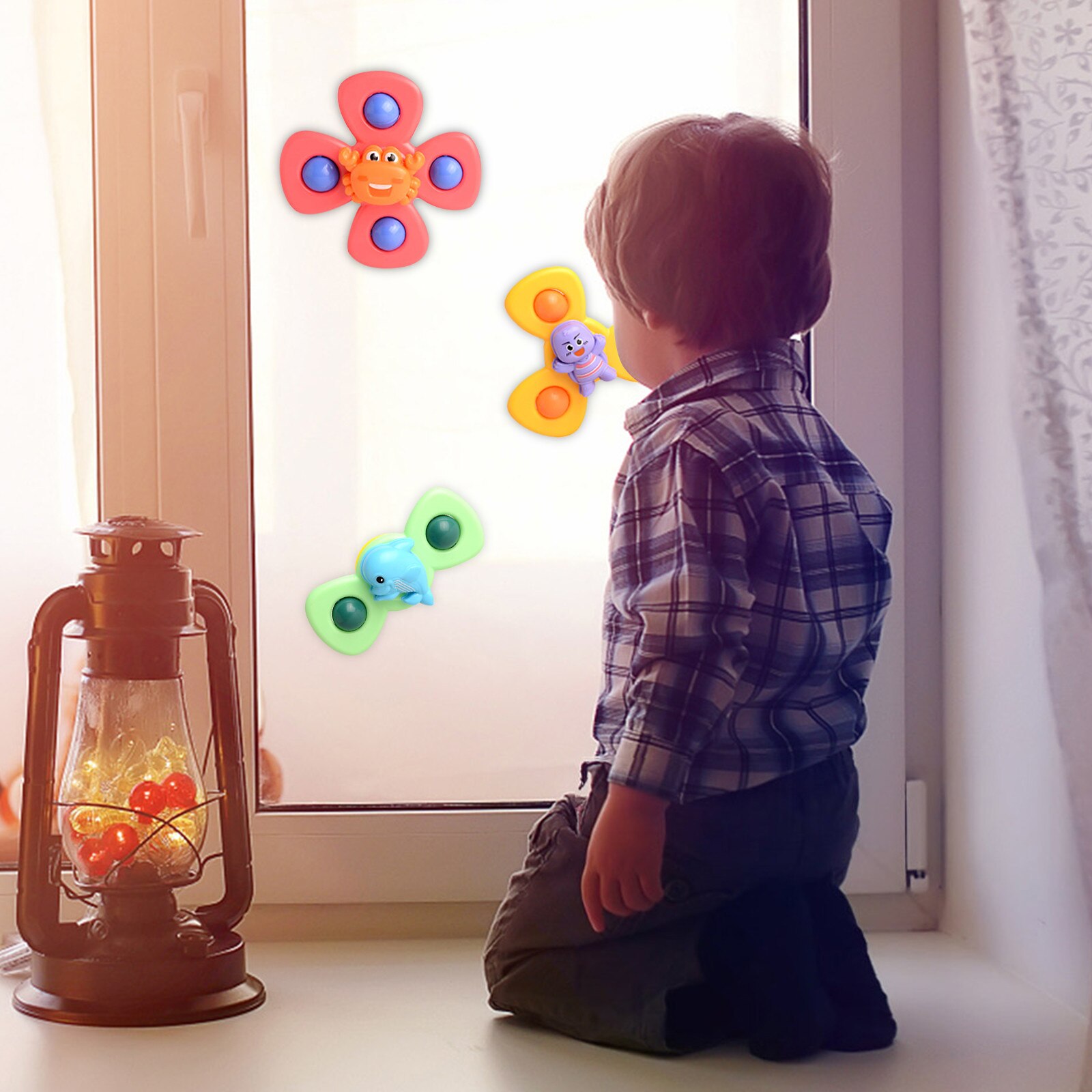 Suction Cup Rotating Top Toys Suction Cup Baby Swimming Toys And Baby Bath Toys Sucker Suction Cup Fun Game Baby Teether Toys