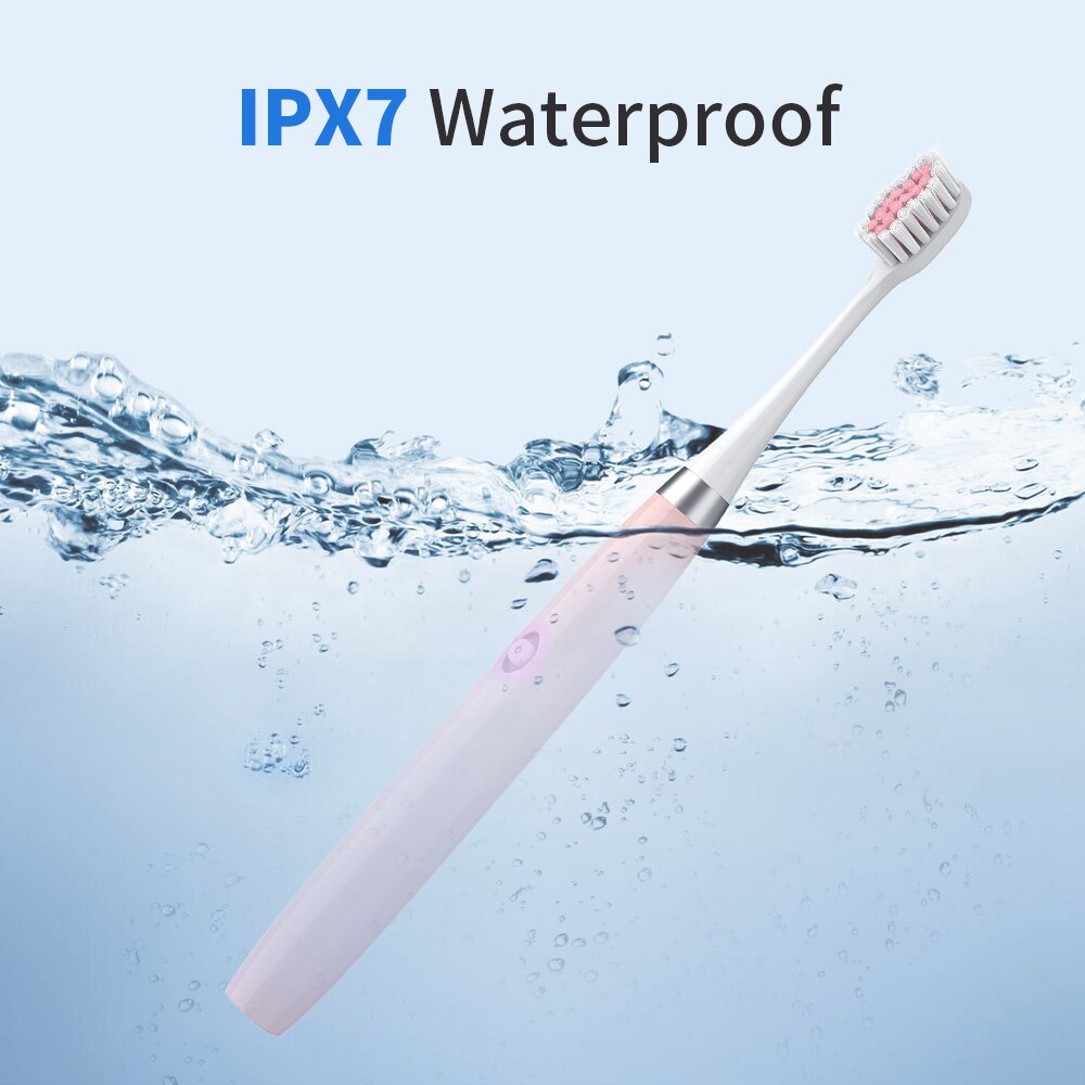 Elektrisk tandborste med 3 borsthuvuden batteridriven munhygien, icke uppladdningsbar vattentät tandborste för xiaomi mijia