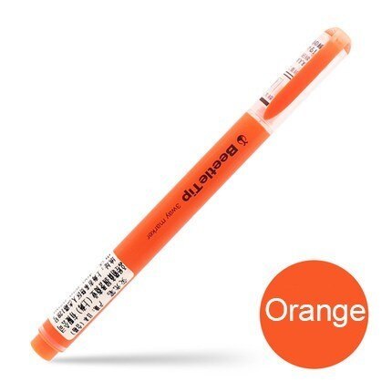 6 stk / sæt japan kokuyo bille skrå børste tip overstregningspenn 3- vejs markør linje kawaii farvemærke pen papirvarer: 1 orange