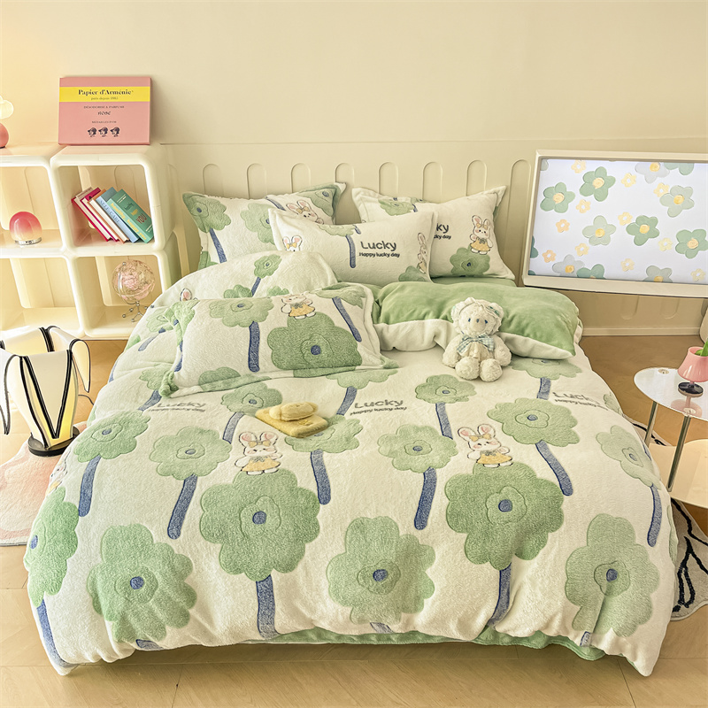 Cute Panda Milk Velvet Duvet Cover Boys Girls Bedroom Decor Cartoon Animal Bedding Autumn and Winter Soft Warm Comforter Cover: Brown