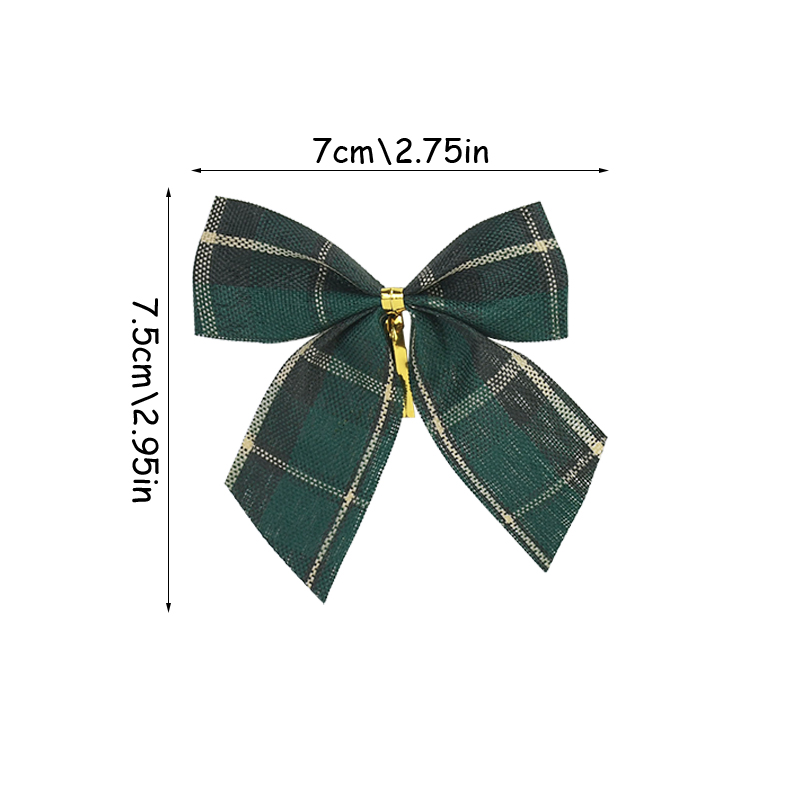 10/20Pcs Christmas Bows Tie Decoration Red Green Bow-knot Merry Christmas Tree Decor Pendant Year Navidad: L /  Light Yellow