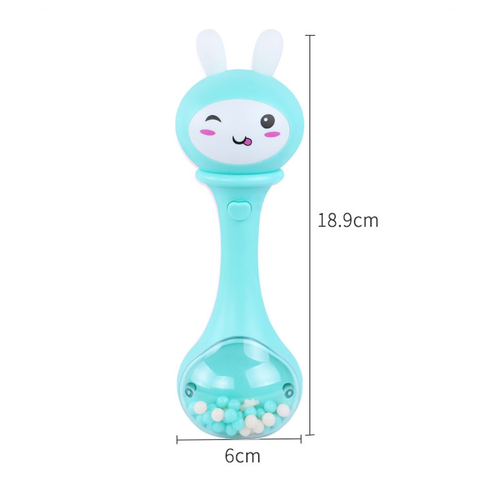 Newborn Baby Music Sound Light Shaking Rattles Toys Cute Cartoon Baby Hand Bells Puzzle Music and Flashing Shaking Rattles