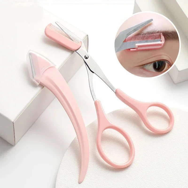 1/2/3Stck Für Frauen Augenbraue Schere Mit Kamm Stirn Trimmer Schaber Augenbraue Trimmen Messer Augenbraue Gesicht rasiermesser