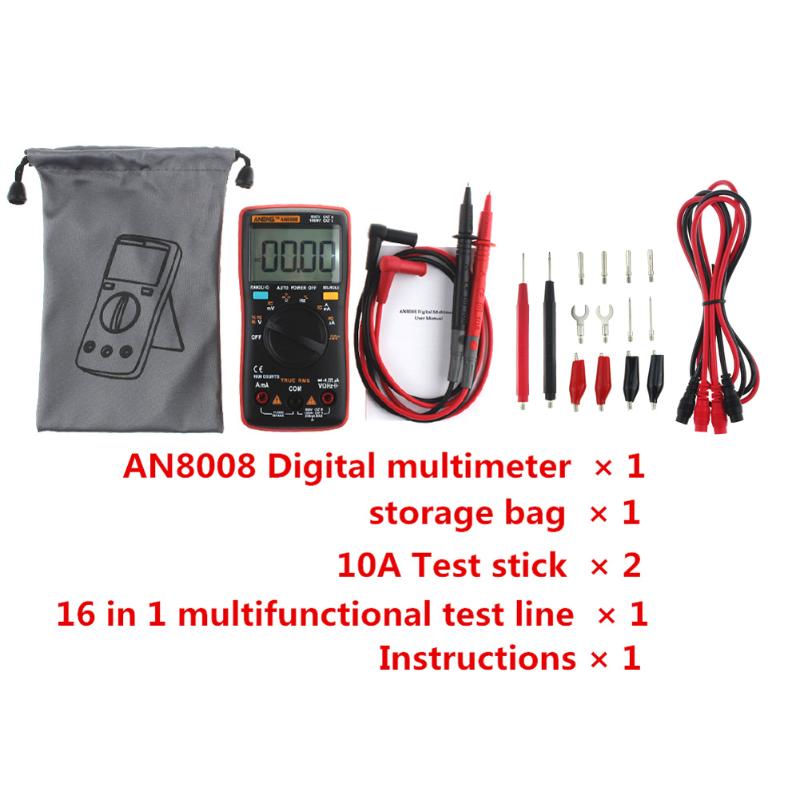 ANENG AN8008 Multimeter 9999 Count Backlight AC / DC Ammeter Transistor Tester Capacitance Tester Automotive Electrical Tester