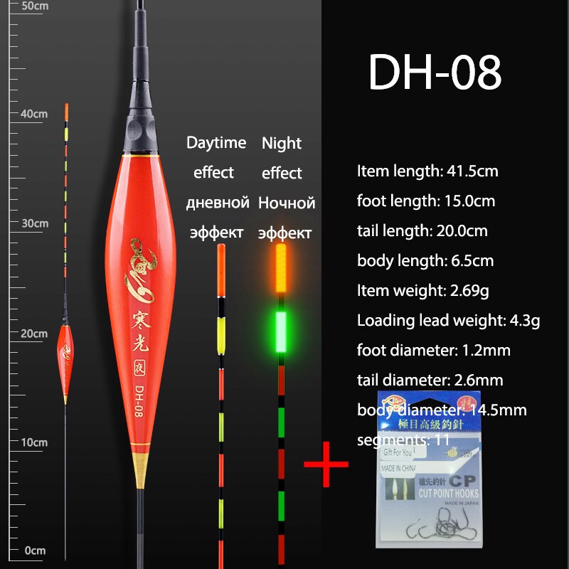 Boya de pesca de agua dulce, Boya de pesca de superficie, sensible, estable, 1 unidad: DH-08