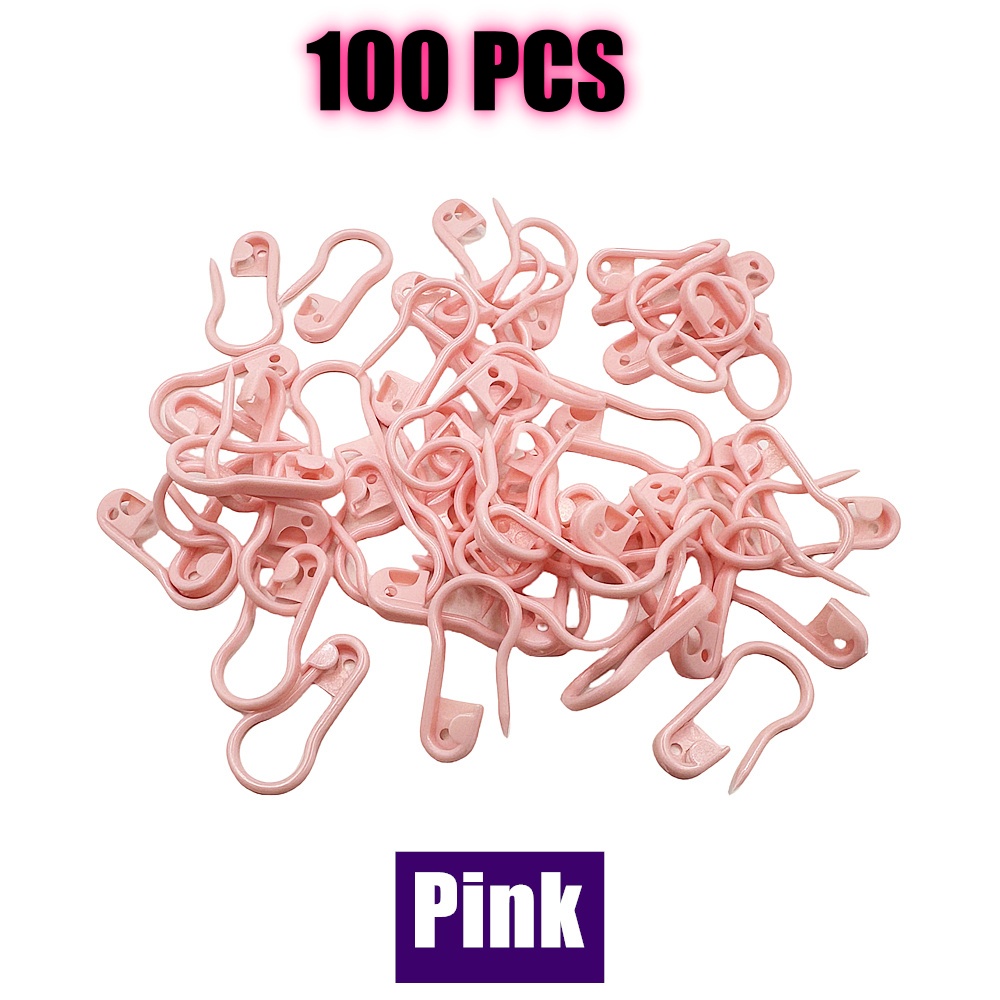 100 stk/eske fargerike plast sikkerhetsnåler strikkemarkører heklestingklemmer til gjør-det-selv strikking, sying, håndverk, klærtilbehør: Blå