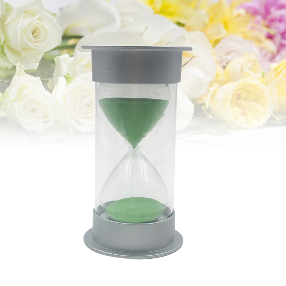 Simple Cylinder Sand Hourglass 30 Minutes Sand Timer Sandglass Hourglass (Silver and Blue)